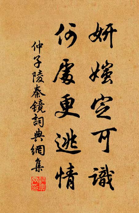 仲子陵妍媸定可识，何处更逃情书法作品欣赏