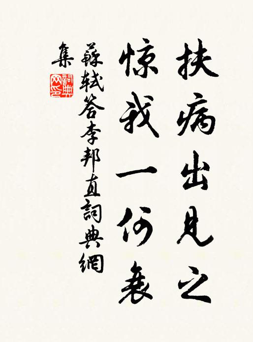 苏轼扶病出见之，惊我一何衰书法作品欣赏