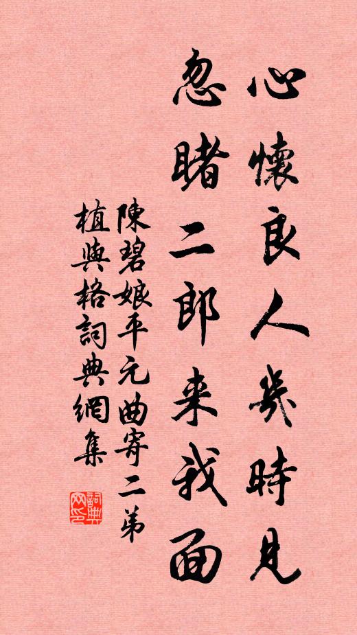 陈碧娘心怀良人几时见，忽睹二郎来我面书法作品欣赏