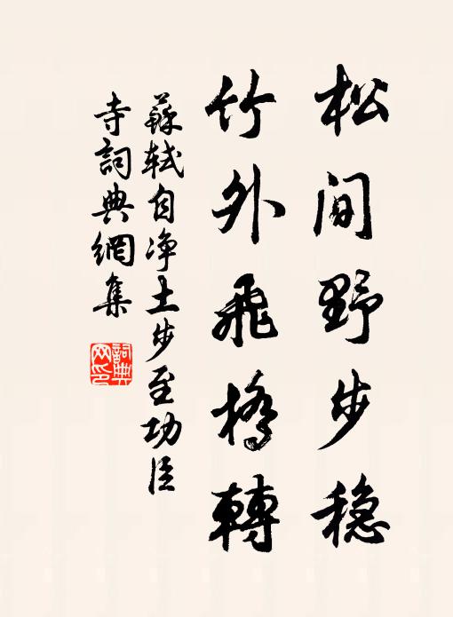 苏轼松间野步稳，竹外飞桥转书法作品欣赏