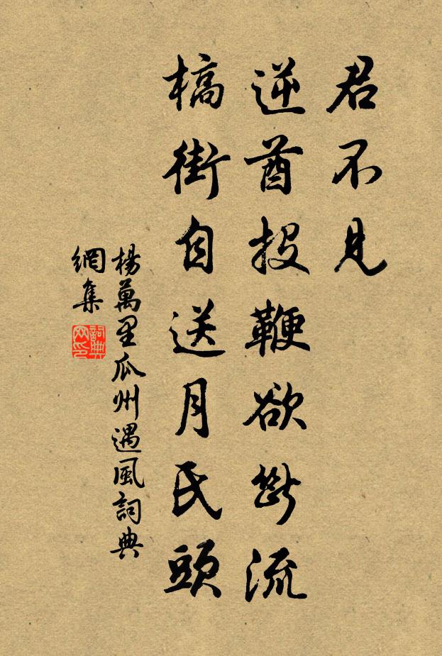 杨万里君不见，逆酋投鞭欲断流，槁街自送月氏头书法作品欣赏