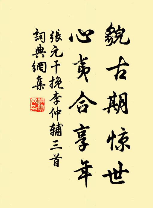 张元干貌古期惊世，心夷合享年书法作品欣赏