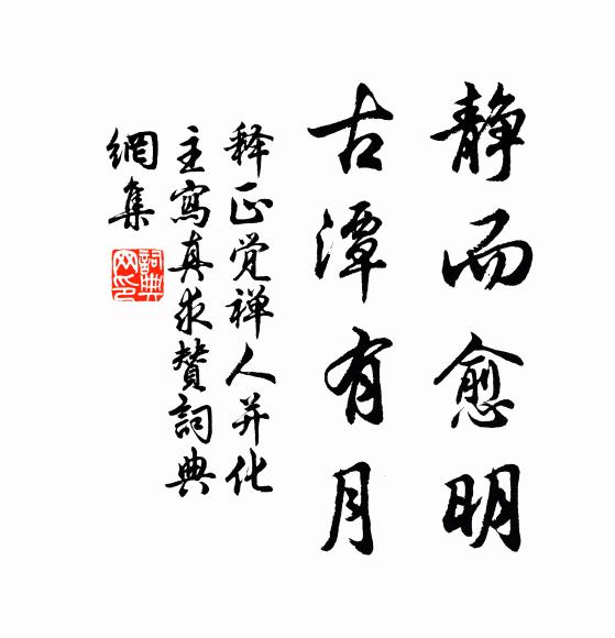 释正觉静而愈明，古潭有月书法作品欣赏