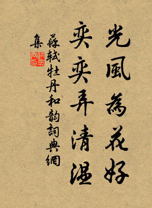 苏轼光风为花好，奕奕弄清温书法作品欣赏