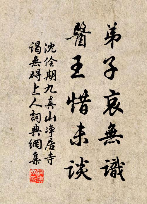 沈佺期弟子哀无识，医王惜未谈书法作品欣赏