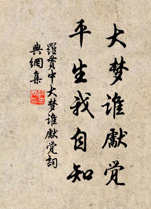 罗贯中大梦谁先觉？平生我自知书法作品欣赏