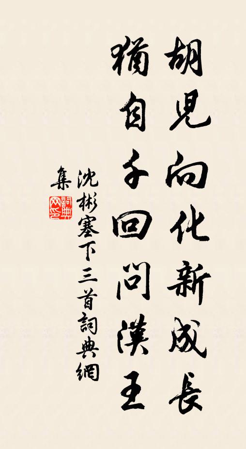 沈彬胡儿向化新成长，犹自千回问汉王书法作品欣赏