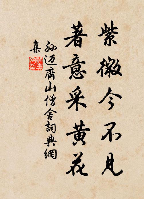 孙迈紫微今不见,著意采黄花书法作品欣赏