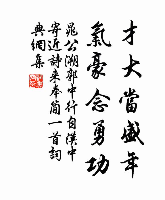晁公溯才大当盛年，气豪念勇功书法作品欣赏