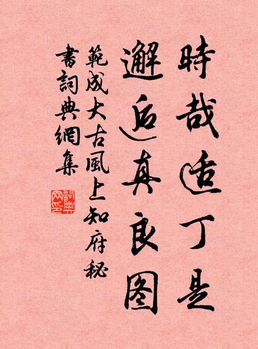 范成大时哉适丁是，邂逅真良图书法作品欣赏