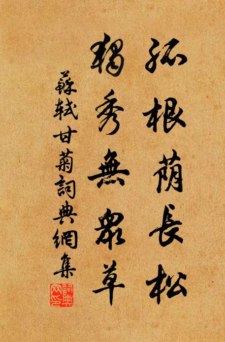 苏轼孤根荫长松，独秀无众草书法作品欣赏