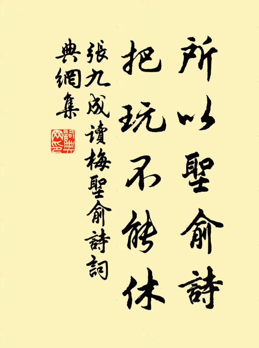 张九成所以圣俞诗，把玩不能休书法作品欣赏