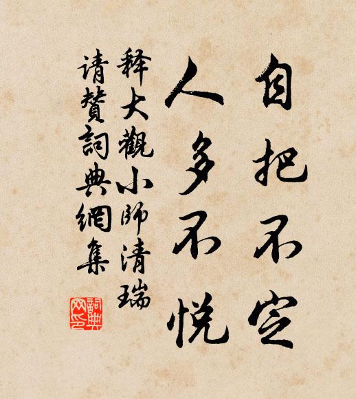 释大观自把不定，人多不悦书法作品欣赏