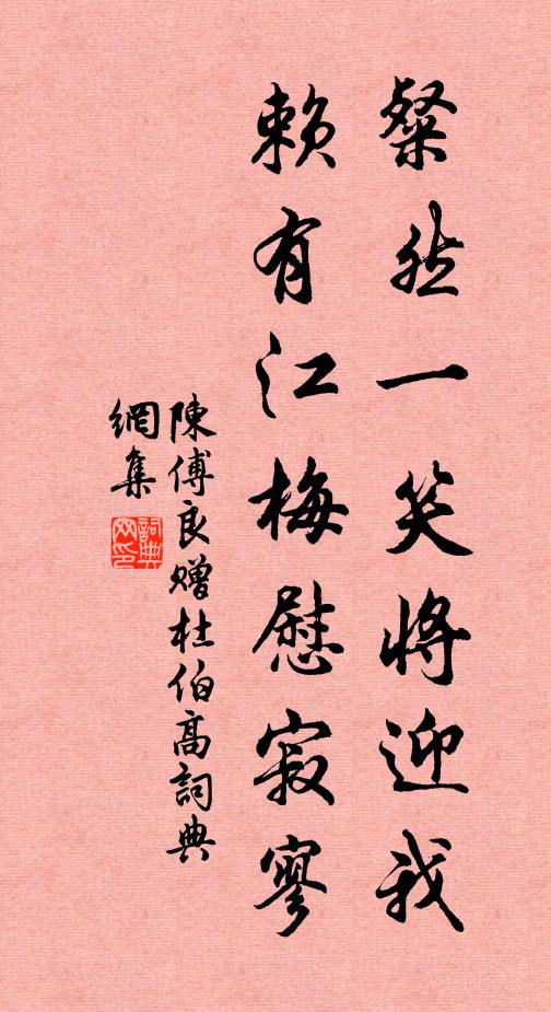 陈傅良粲然一笑将迎我，赖有江梅慰寂寥书法作品欣赏
