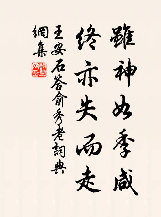 王安石虽神如季咸，终亦失而走书法作品欣赏