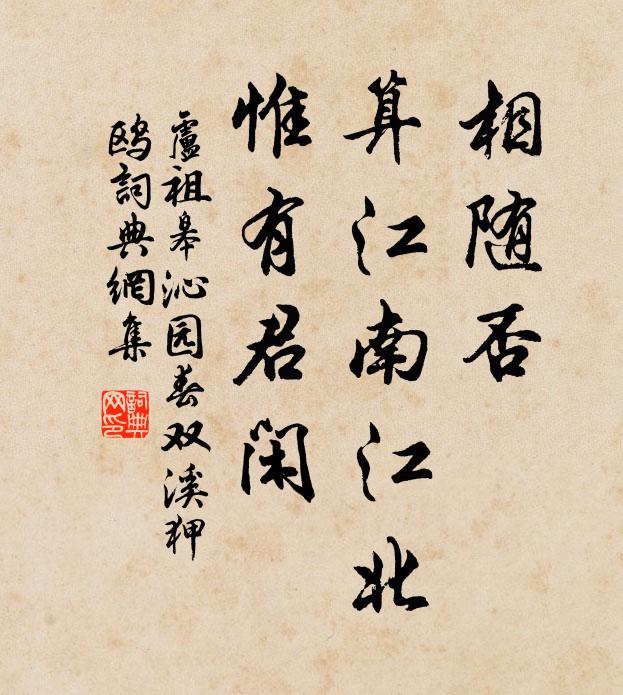 卢祖皋相随否，算江南江北，惟有君闲书法作品欣赏
