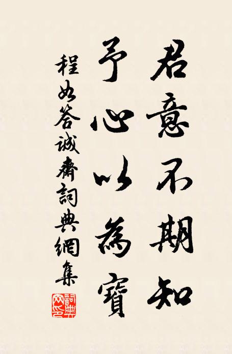 程如君意不期知，予心以为宝书法作品欣赏