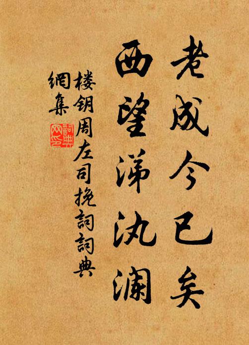 楼钥老成今已矣，西望涕汍澜书法作品欣赏