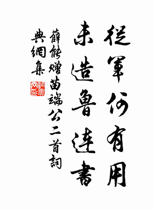 薛能从军何有用，未造鲁连书书法作品欣赏