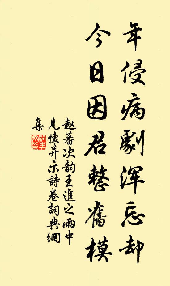 赵蕃年侵病剧浑忘却，今日因君整旧模书法作品欣赏