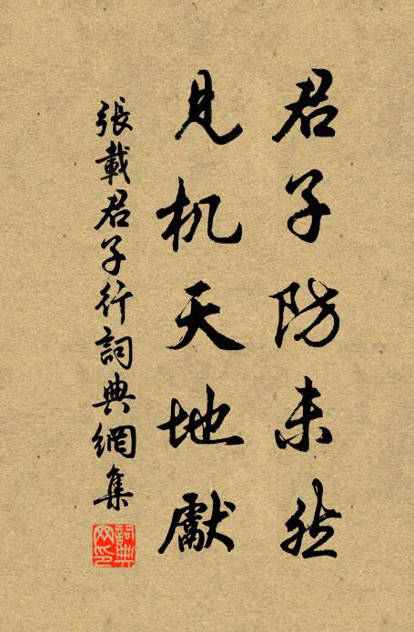 张载君子防未然，见机天地先书法作品欣赏