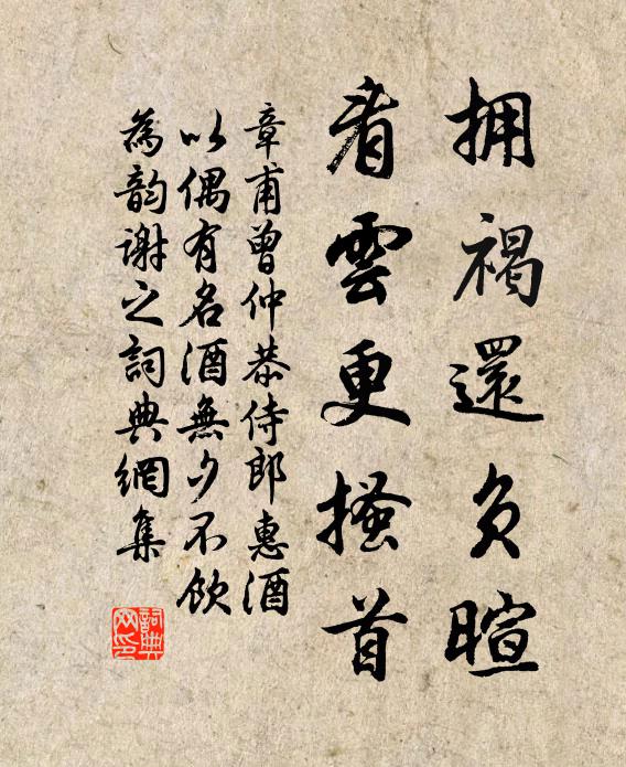 章甫拥褐还负暄，看云更搔首书法作品欣赏