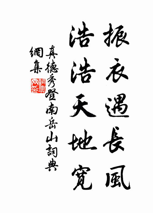 真德秀振衣遇长风，浩浩天地宽书法作品欣赏