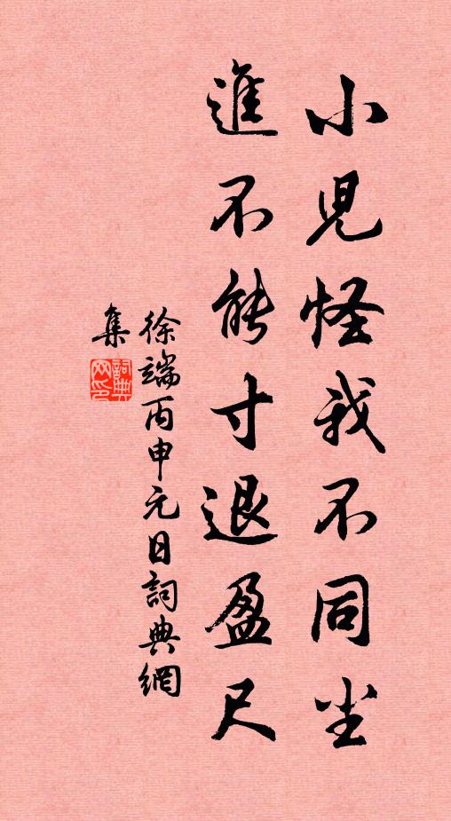 徐端小儿怪我不同尘，进不能寸退盈尺书法作品欣赏