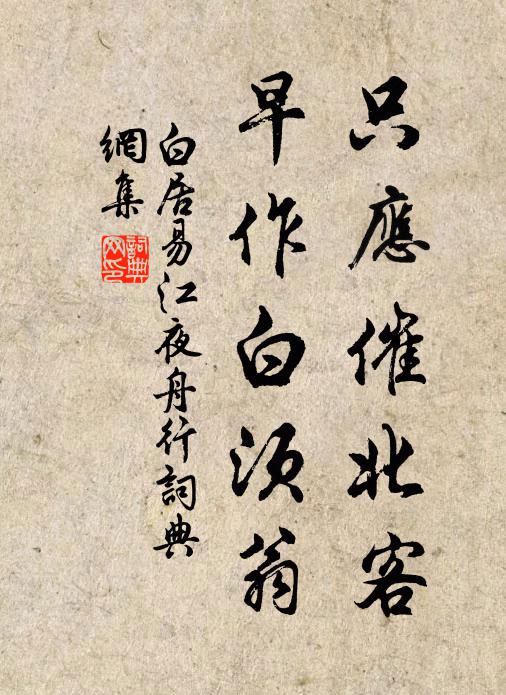 白居易只应催北客，早作白须翁书法作品欣赏