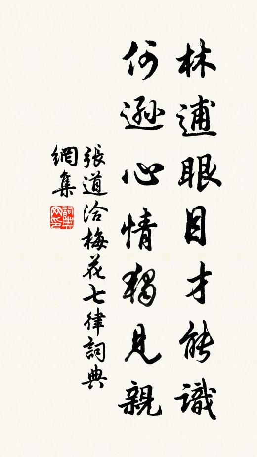 张道洽林逋眼目才能识，何逊心情独见亲书法作品欣赏