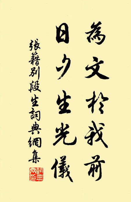 张籍为文于我前，日夕生光仪书法作品欣赏