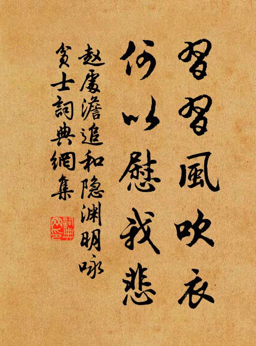 赵处澹习习风吹衣，何以慰我悲书法作品欣赏