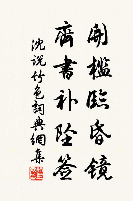 沈说开槛临昏镜，齐书补坠签书法作品欣赏