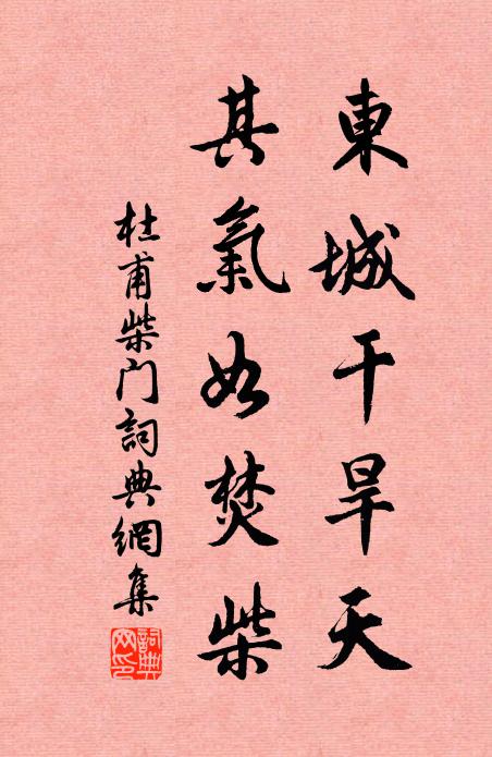 杜甫东城干旱天，其气如焚柴书法作品欣赏