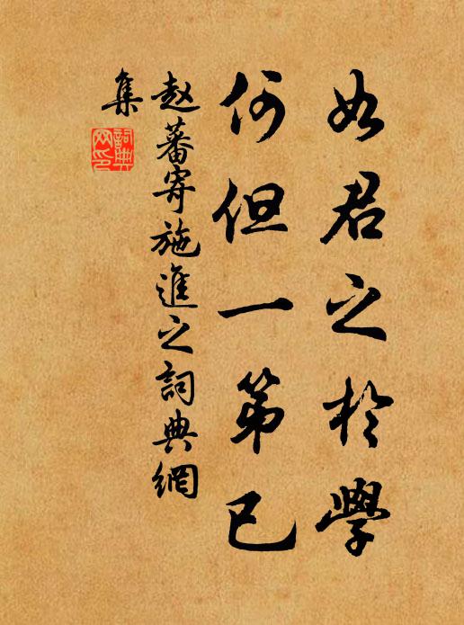 赵蕃如君之于学,何但一第已书法作品欣赏