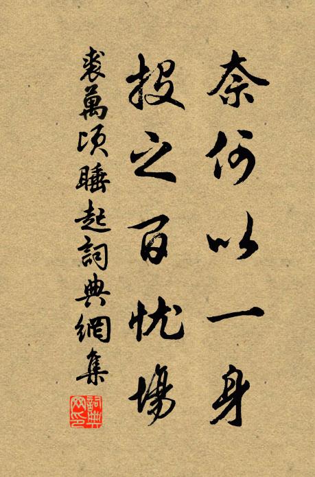 裘万顷奈何以一身，投之百忧场书法作品欣赏