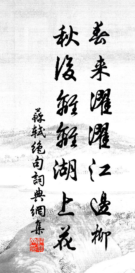 苏轼春来濯濯江边柳，秋后离离湖上花书法作品欣赏