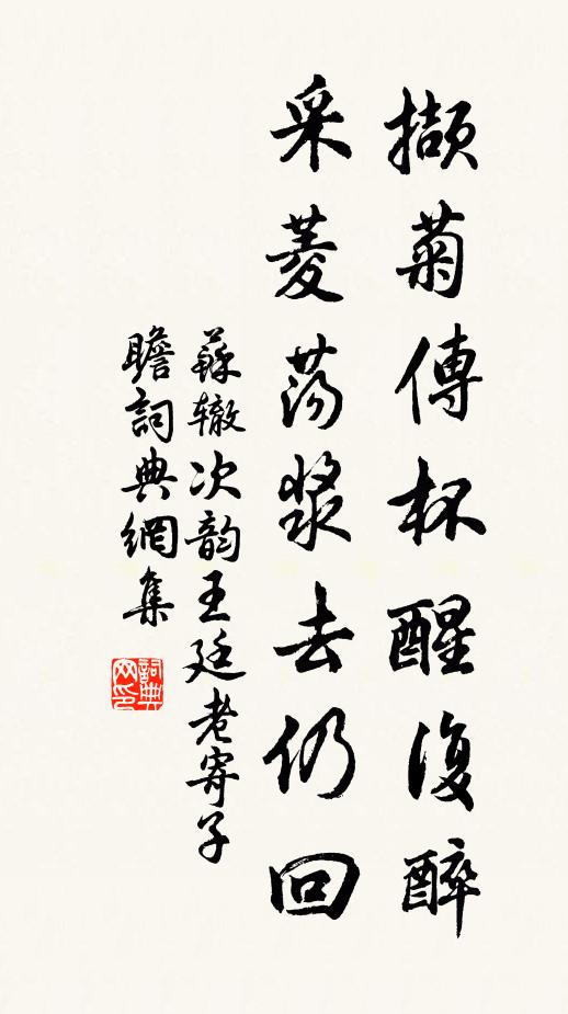 苏辙撷菊传杯醒复醉，采菱荡浆去仍回书法作品欣赏
