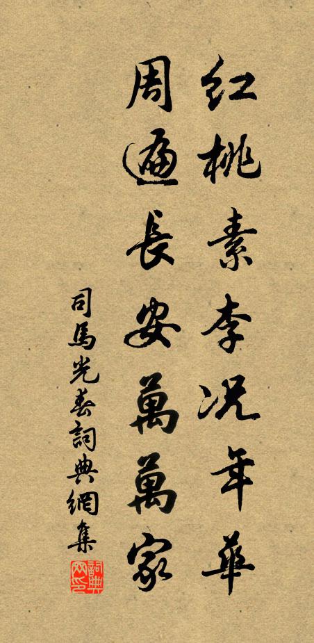 司马光红桃素李况年华，周遍长安万万家书法作品欣赏