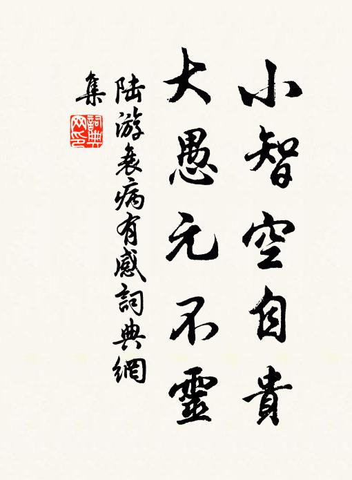 陆游小智空自贵，大愚元不灵书法作品欣赏