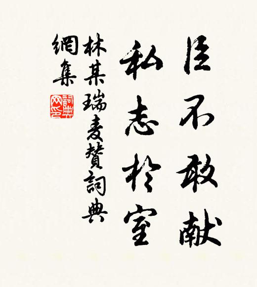 林某臣不敢献，私志于室书法作品欣赏