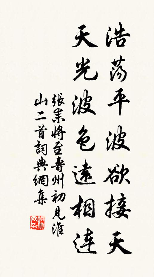张耒浩荡平波欲接天,天光波色远相连书法作品欣赏