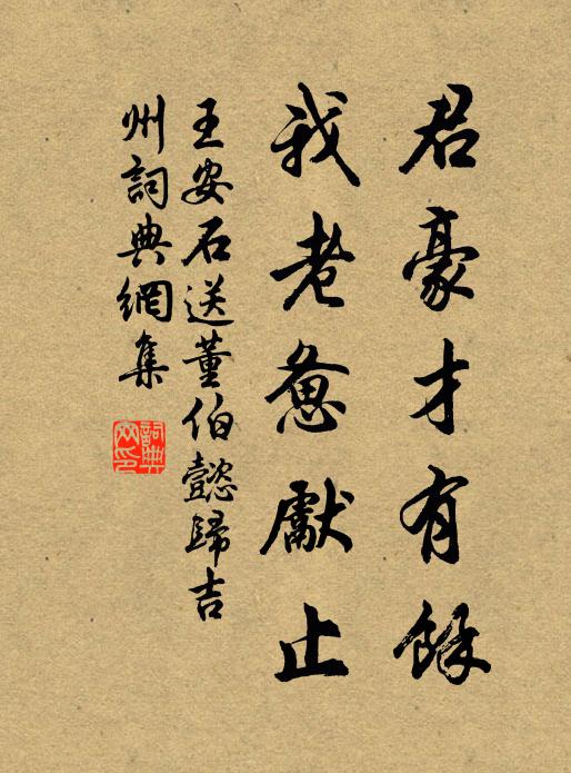 王安石君豪才有余，我老惫先止书法作品欣赏
