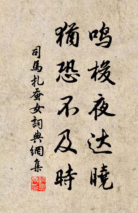 司马扎鸣梭夜达晓，犹恐不及时书法作品欣赏