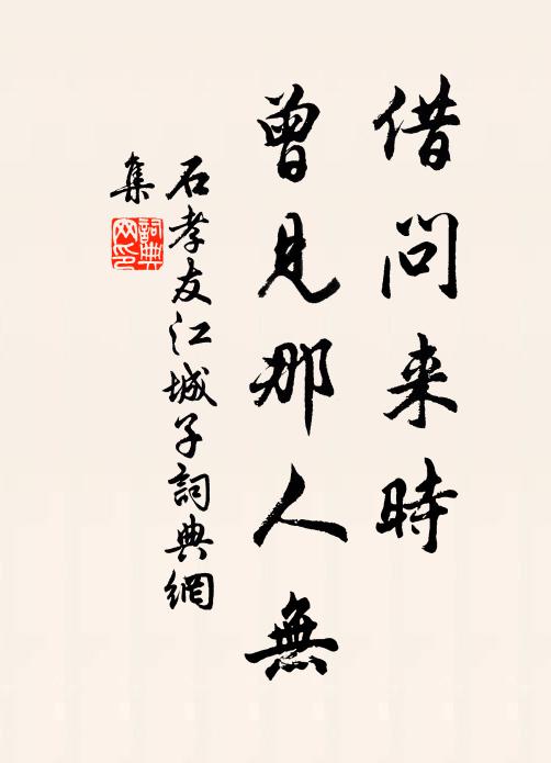 石孝友借问来时，曾见那人无书法作品欣赏