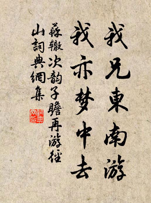 苏辙我兄东南游，我亦梦中去书法作品欣赏