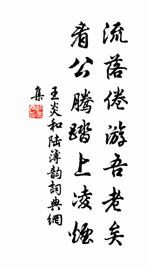 王炎流落倦游吾老矣，看公腾踏上凌烟书法作品欣赏