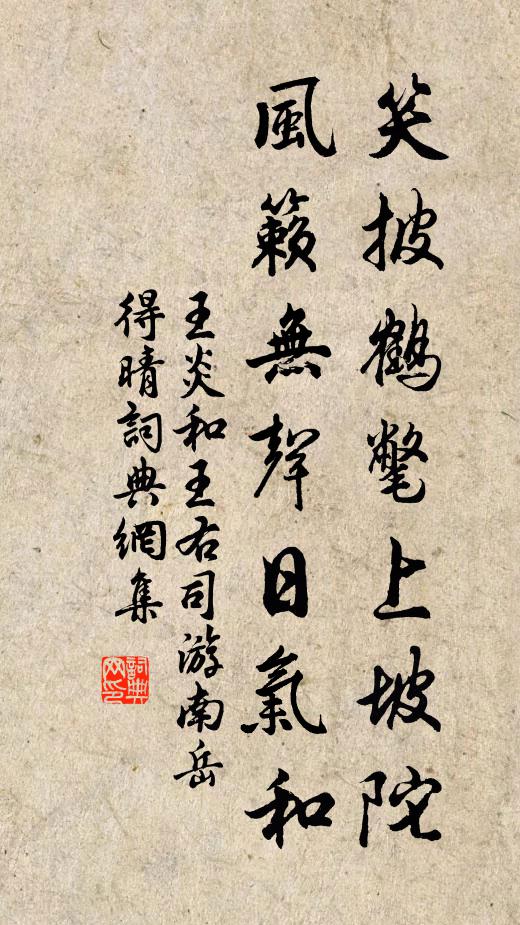 王炎笑披鹤氅上坡陀，风籁无声日气和书法作品欣赏