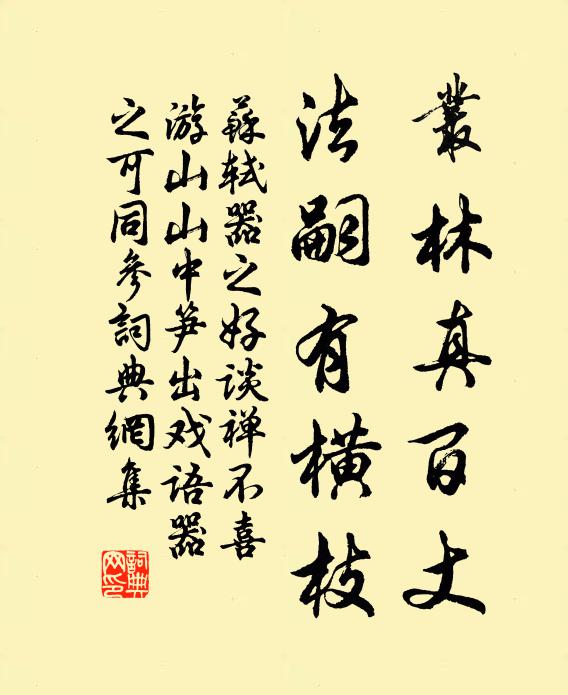 苏轼丛林真百丈，法嗣有横枝书法作品欣赏