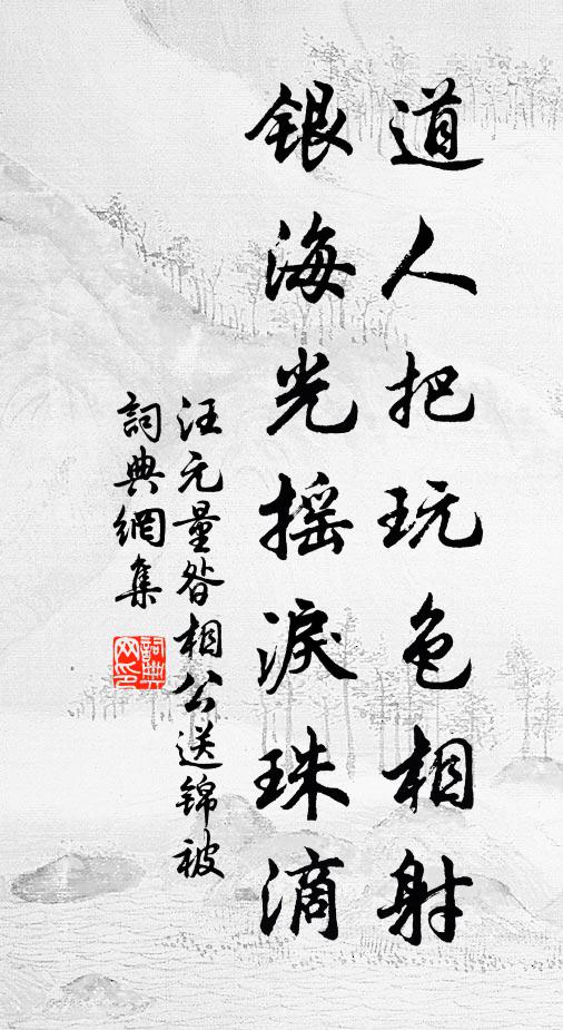 汪元量道人把玩色相射，银海光摇泪珠滴书法作品欣赏